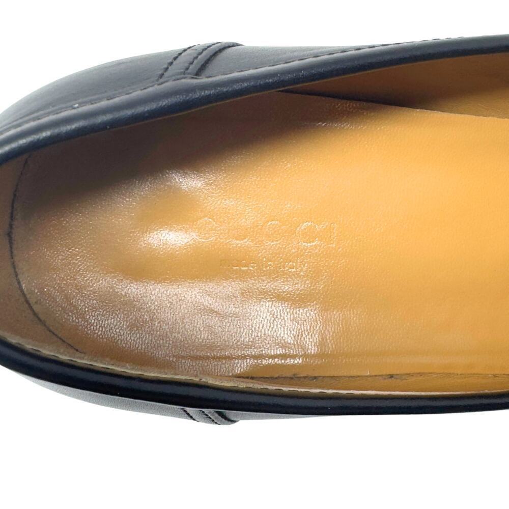 Gucci Jakarta Loafers Interlocking GG Logo Gold Horsebit Black‎ Calfskin Leather - Picture 6 of 10
